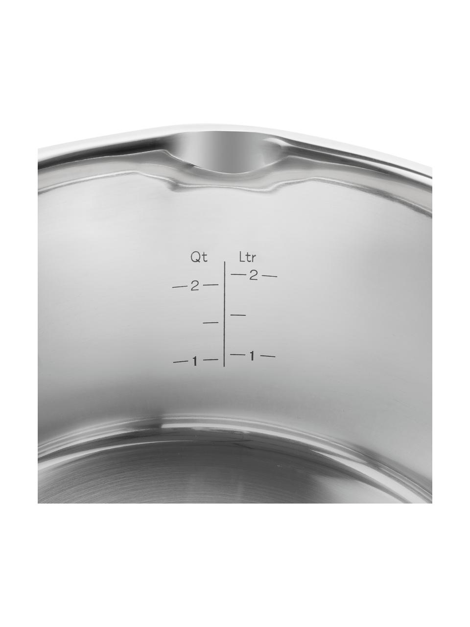 Kochtopfset TrueFlow aus Edelstahl, 4-tlg., Deckel: Glas, Edelstahl, Silberfarben, Set mit verschiedenen Größen