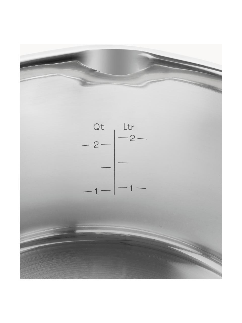 Kookpanenn TrueFlow van edelstaal, set van 4, Deksel: glas, 18/10 edelstaal, Zilverkleurig, 4-delige set met verschillende formaten