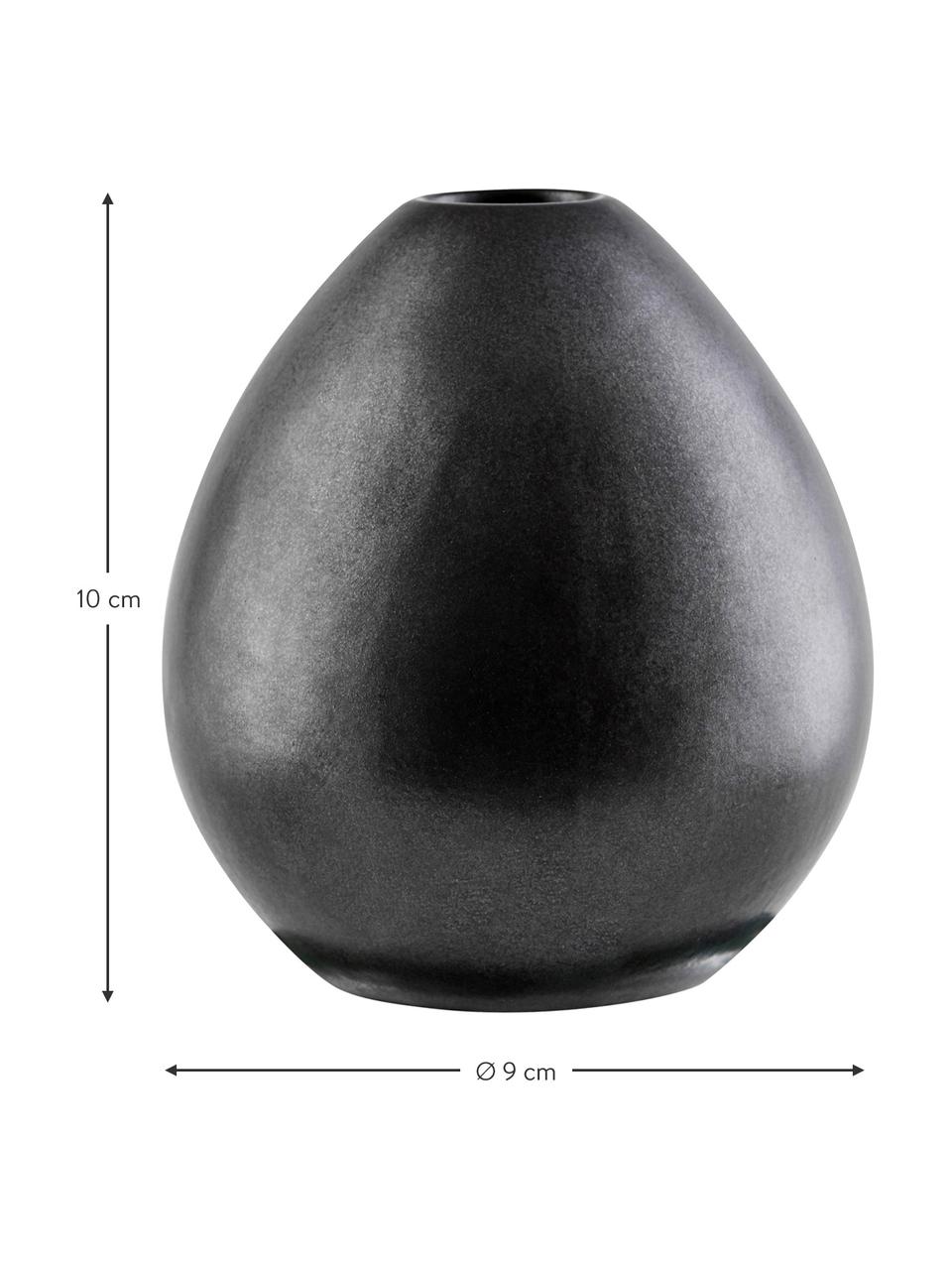 Malá ručne vyrobená váza z kameniny Baby, Kamenina, Čierna, Ø 9 x V 10 cm