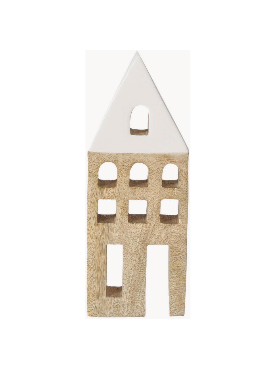 Deko-Häuser Hood, 2er-Set, Mangoholz, Helles Holz, Weiß, Set mit verschiedenen Größen