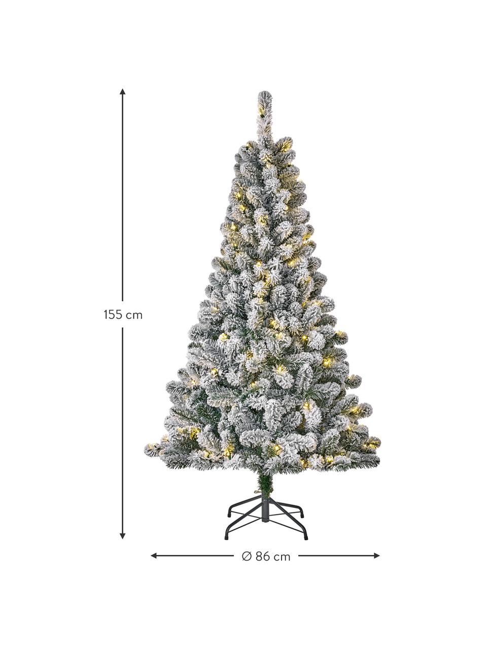 Dekoratívny vianočný stromček LED Millington, Zelená, s inovaťou, Ø 86, V 155 cm