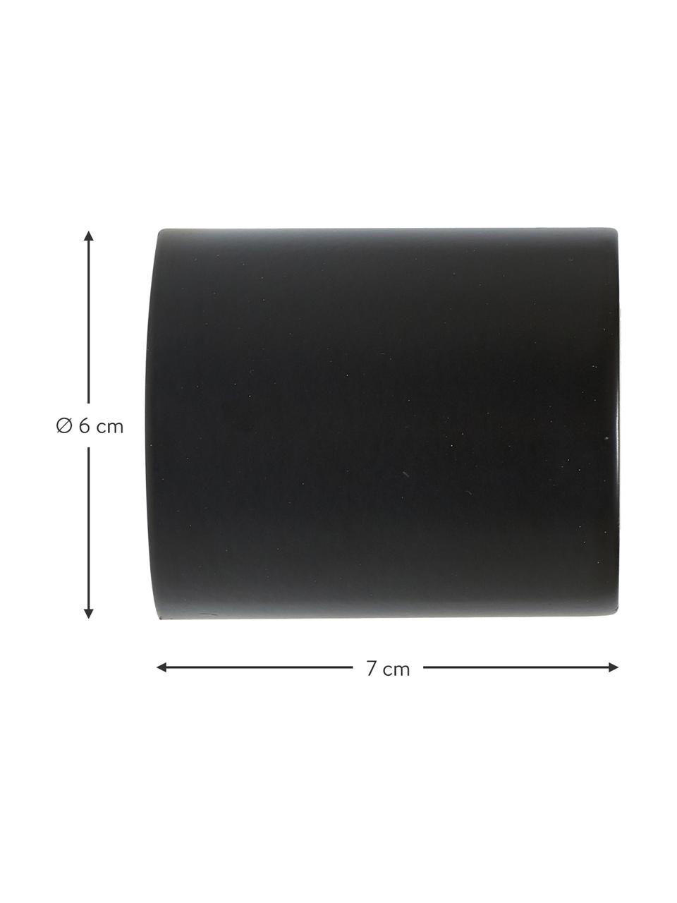 Petite applique murale/plafonnier Chanty, Noir, mat, Ø 6 x prof. 7 cm