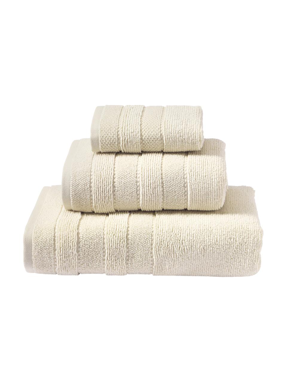 Lot de serviettes de bain avec bordure décorative Luxe, 3 élém., 100 % coton
qualité supérieure, 600 g/m²

Le matériau est certifié STANDARD 100 OEKO-TEX®, 8135CIT, CITEVE, Blanc crème, Lot de tailles variées