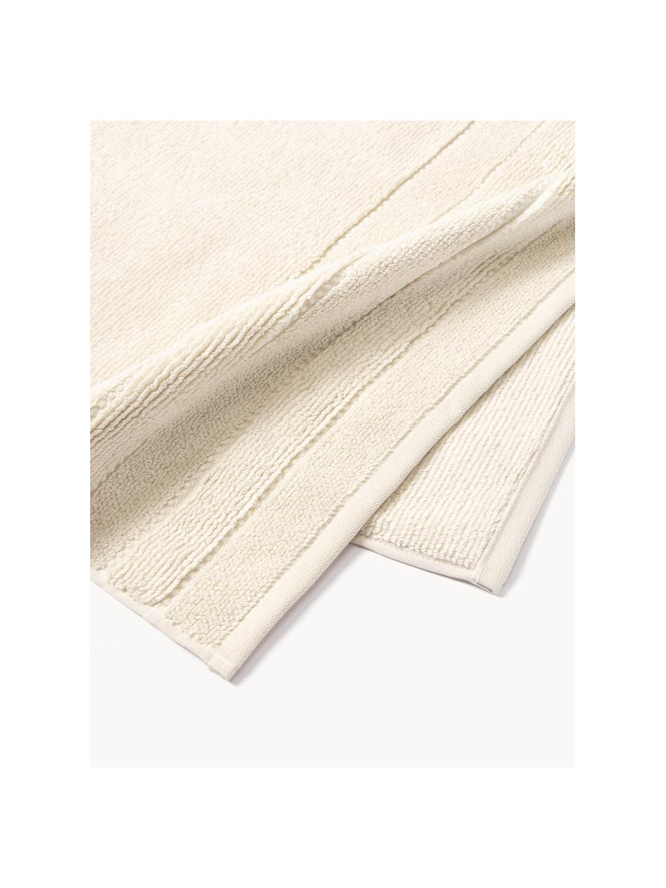 Lot de serviettes de bain avec bordure décorative Luxe, set de tailles variées, Blanc cassé, 3 éléments (1 serviette invité, 1 serviette de toilette et 1 drap de bain)