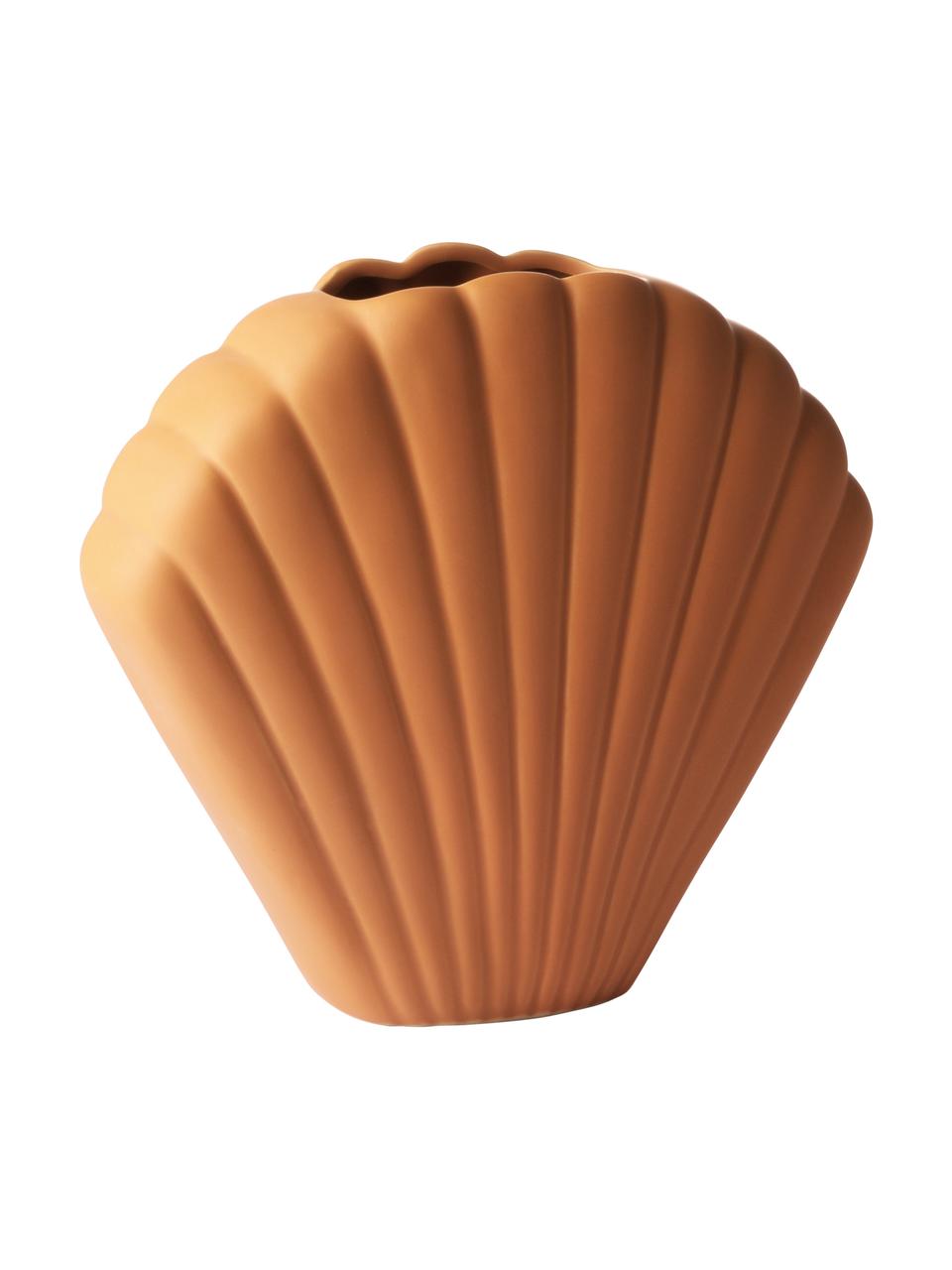 Vaas Shell van keramiek, Keramiek, Terracotta, 21 x 25 cm