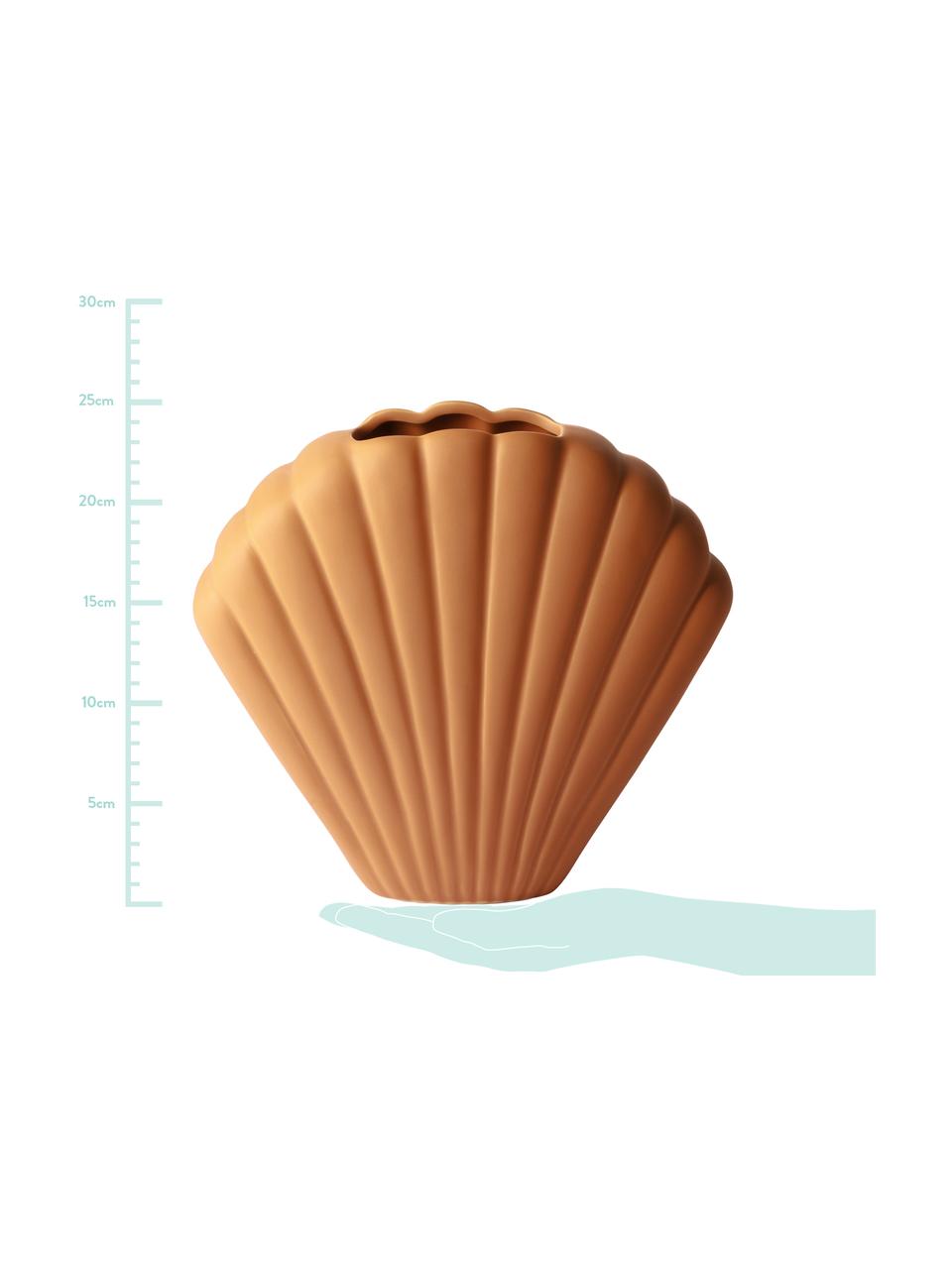 Vaas Shell van keramiek, Keramiek, Terracotta, 21 x 25 cm