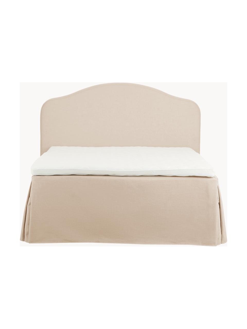 Letto boxspring premium Dahlia, Materasso: nucleo a 5 zone di molle , Piedini: legno massiccio di betull, Tessuto beige, Larg.140 x  lung. 200 cm, grado di durezza H2