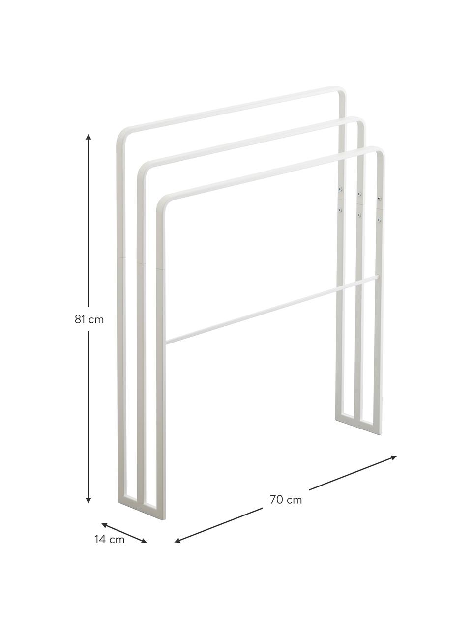 Handdoekenhouder Tower, Gepoedercoat staal, Wit, B 70 x H 81 cm