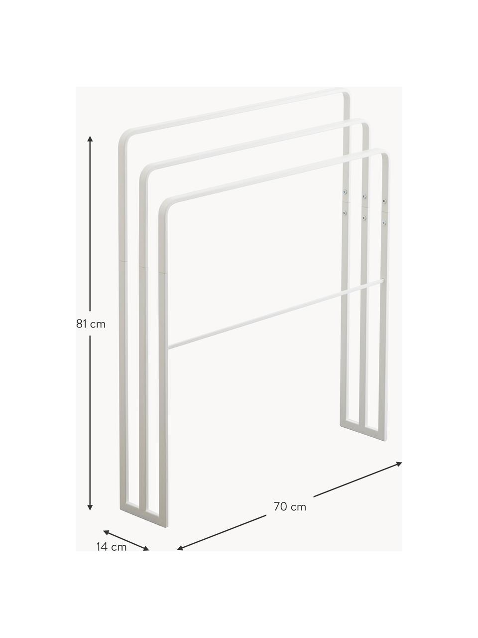 Porta asciugamani Tower, Acciaio verniciato a polvere, Bianco, Larg. 70 x Alt. 81 cm