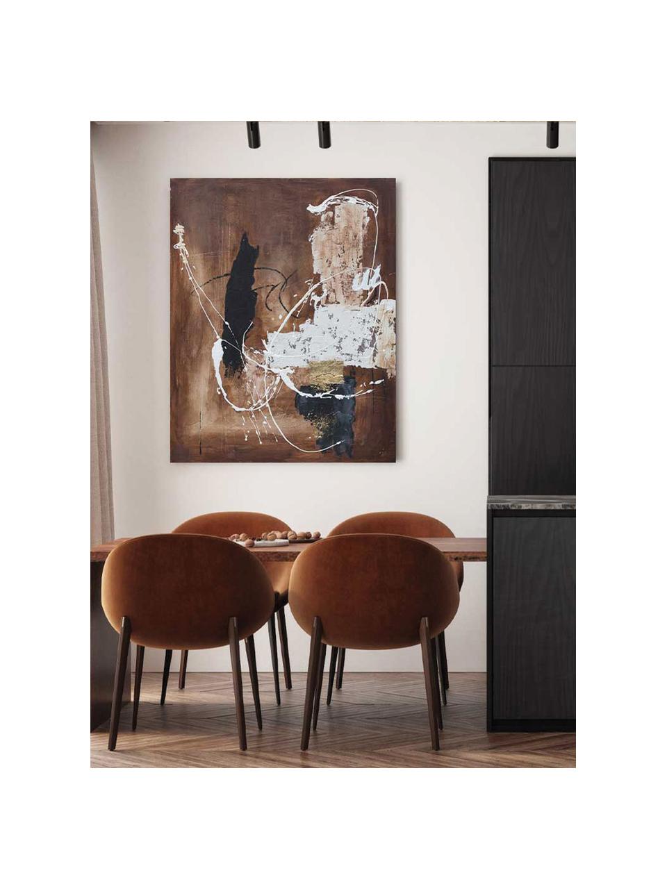 Quadro dipinto a mano Rust, Tonalità marroni, bianco, nero, Larg. 90 x Alt. 120 cm