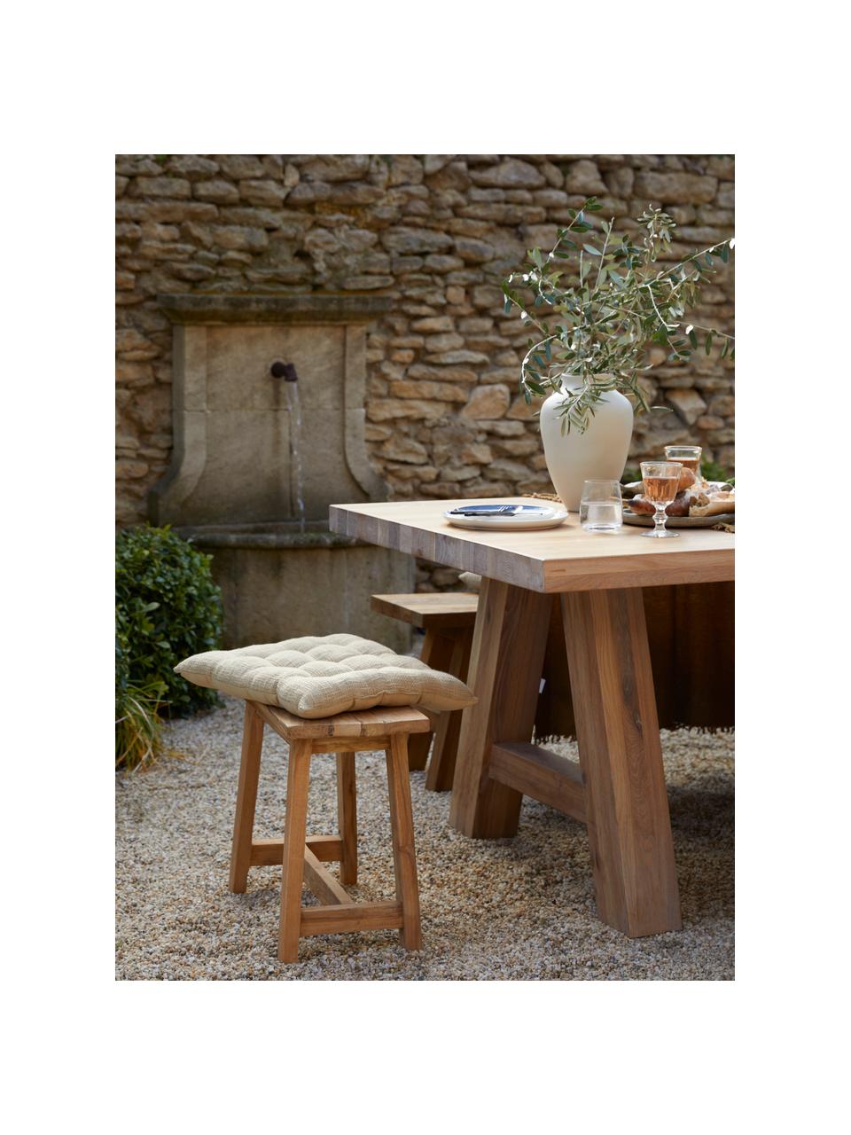 Stolička z recyklovaného teakového dřeva Lawas, Přírodní teakové dřevo, Teakové dřevo, Š 50 cm, V 46 cm