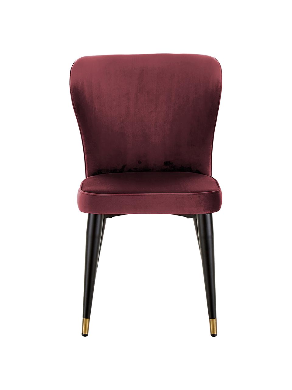 Chaise rembourrée en velours Cleo, Bordeaux