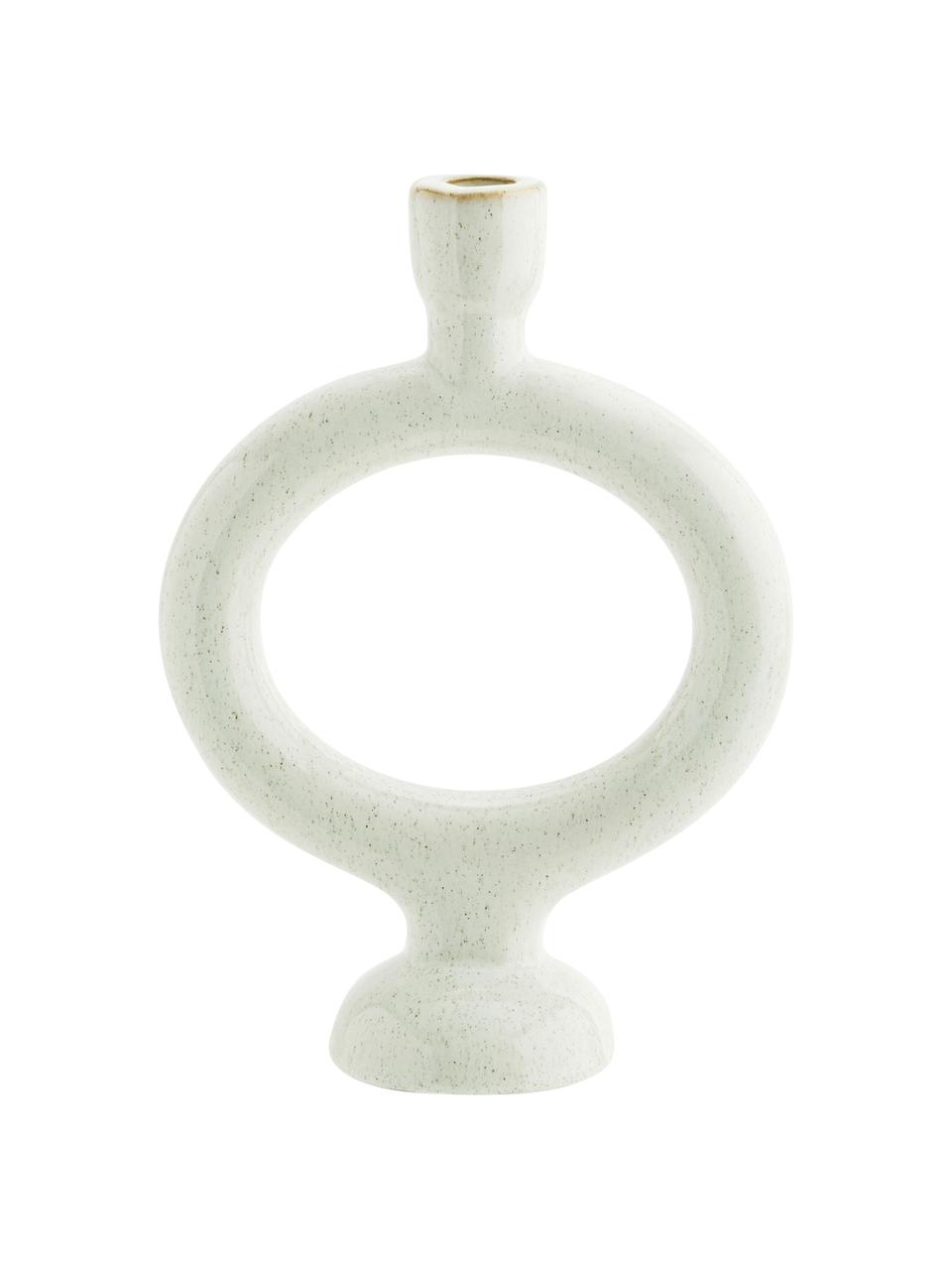 Candelabro de gres Geo, Gres, Blanco moteado, An 19 x Al 28 cm