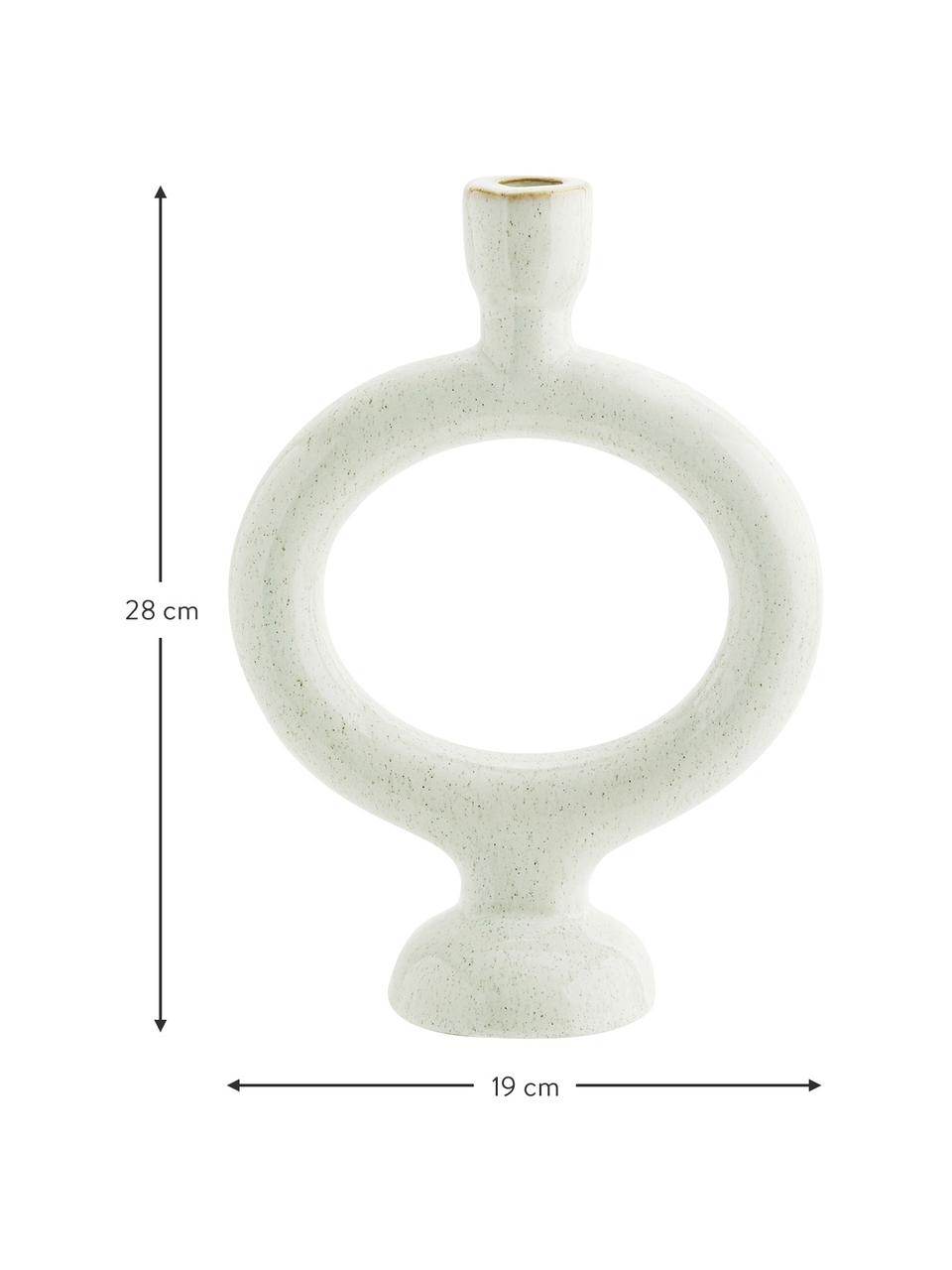 Candelabro de gres Geo, Gres, Blanco moteado, An 19 x Al 28 cm