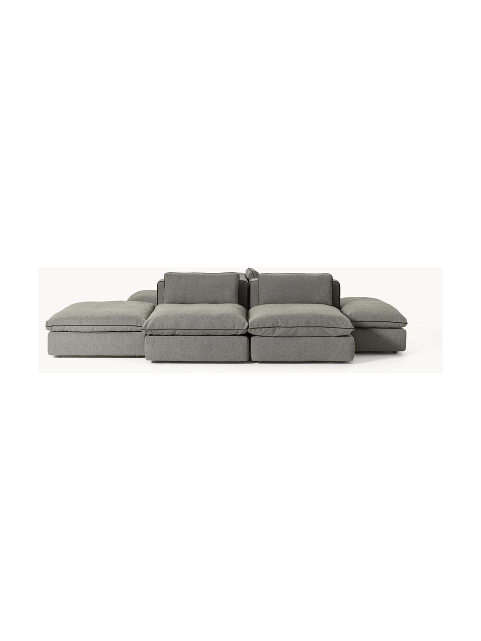 Sofa modułowa XL Felix, Tapicerka: 100% poliester Dzięki tka, Nogi: tworzywo sztuczne Ten pro, Ciemnoszara tkanina, B 360 x T 240 cm