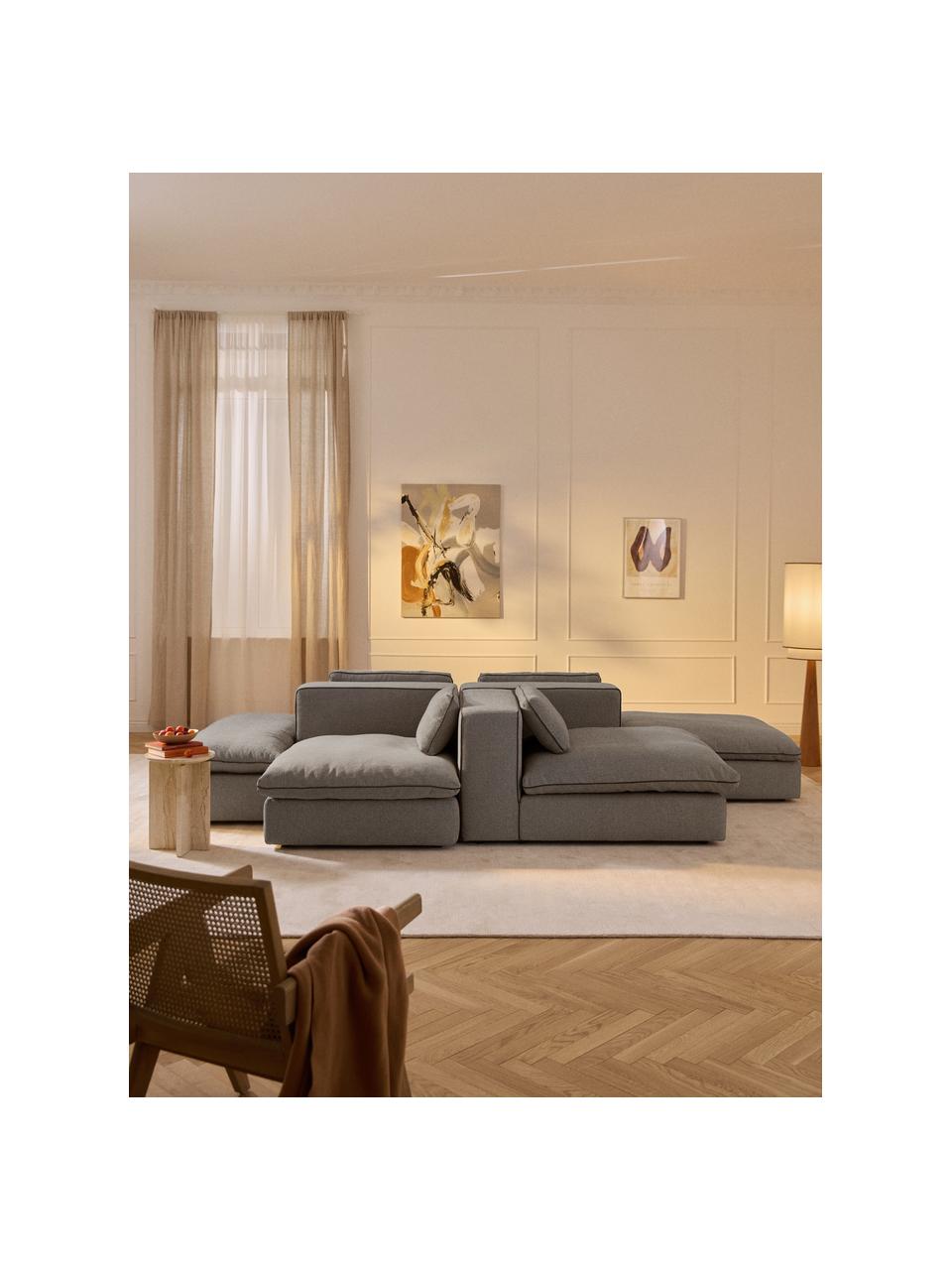 Sofa modułowa XL Felix, Tapicerka: 100% poliester Dzięki tka, Nogi: tworzywo sztuczne Ten pro, Ciemnoszara tkanina, B 360 x T 240 cm