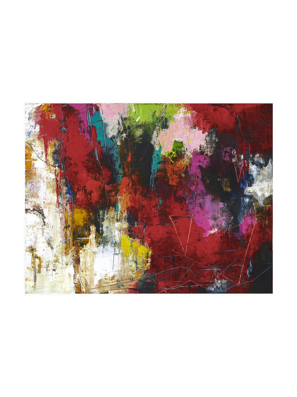 Handbeschilderd canvasprint Unika, Multicolour, B 120 x H 90 cm