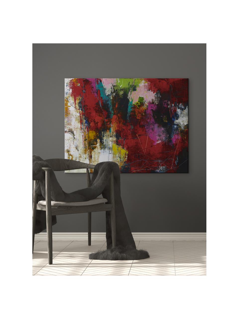 Impression sur toile peinte à la main Unika, Multicolore, larg. 120 x haut. 90 cm