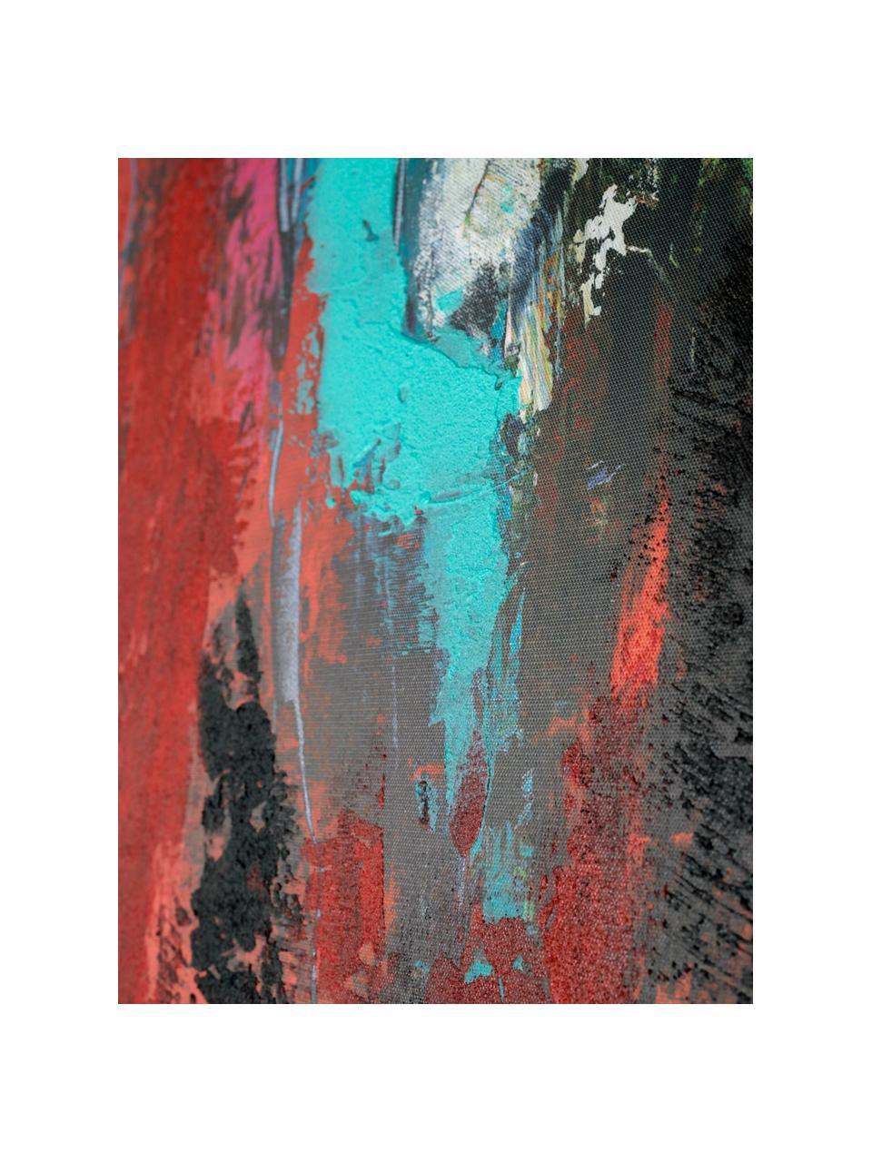 Handbeschilderd canvasprint Unika, Multicolour, B 120 x H 90 cm