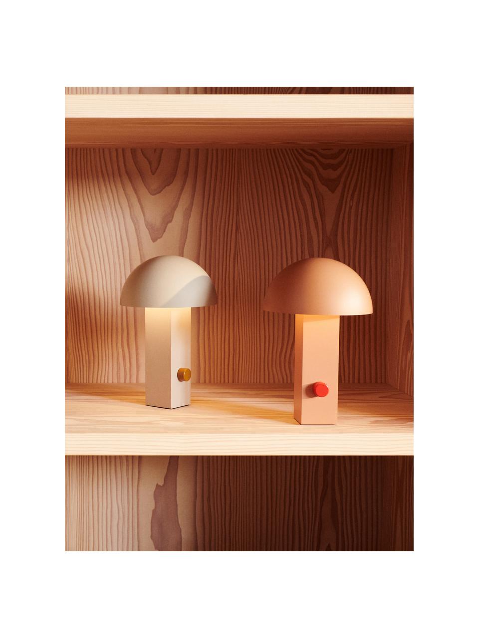 Petite lampe à poser LED mobile Hyppolite, intensité lumineuse variable, Pêche, rouge corail, Ø 15 x haut. 23 cm