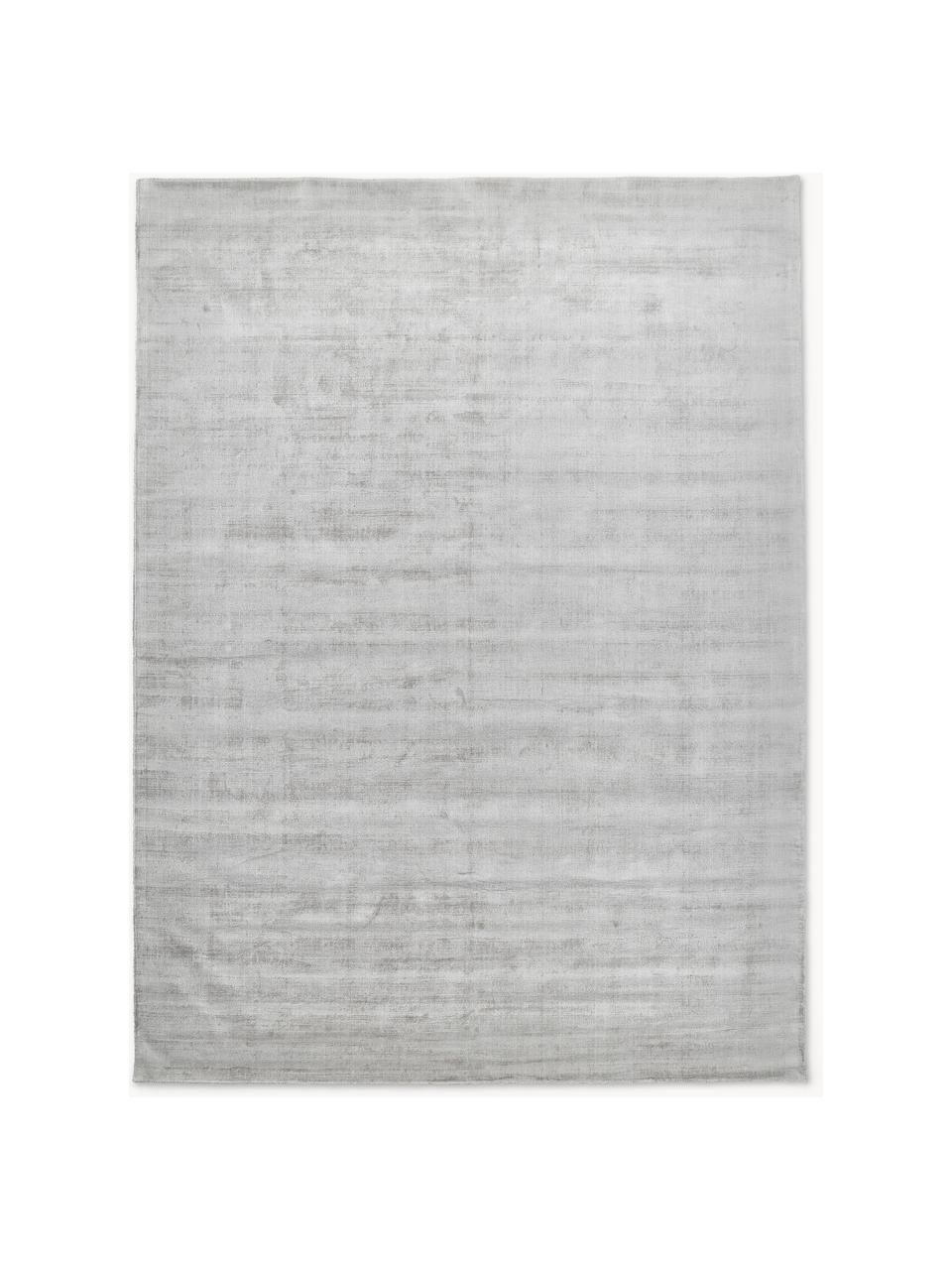 Handgeweven viscose vloerkleed Jane, Onderzijde: 100% katoen Het in dit pr, Lichtgrijs, B 160 x L 230 cm (maat M)