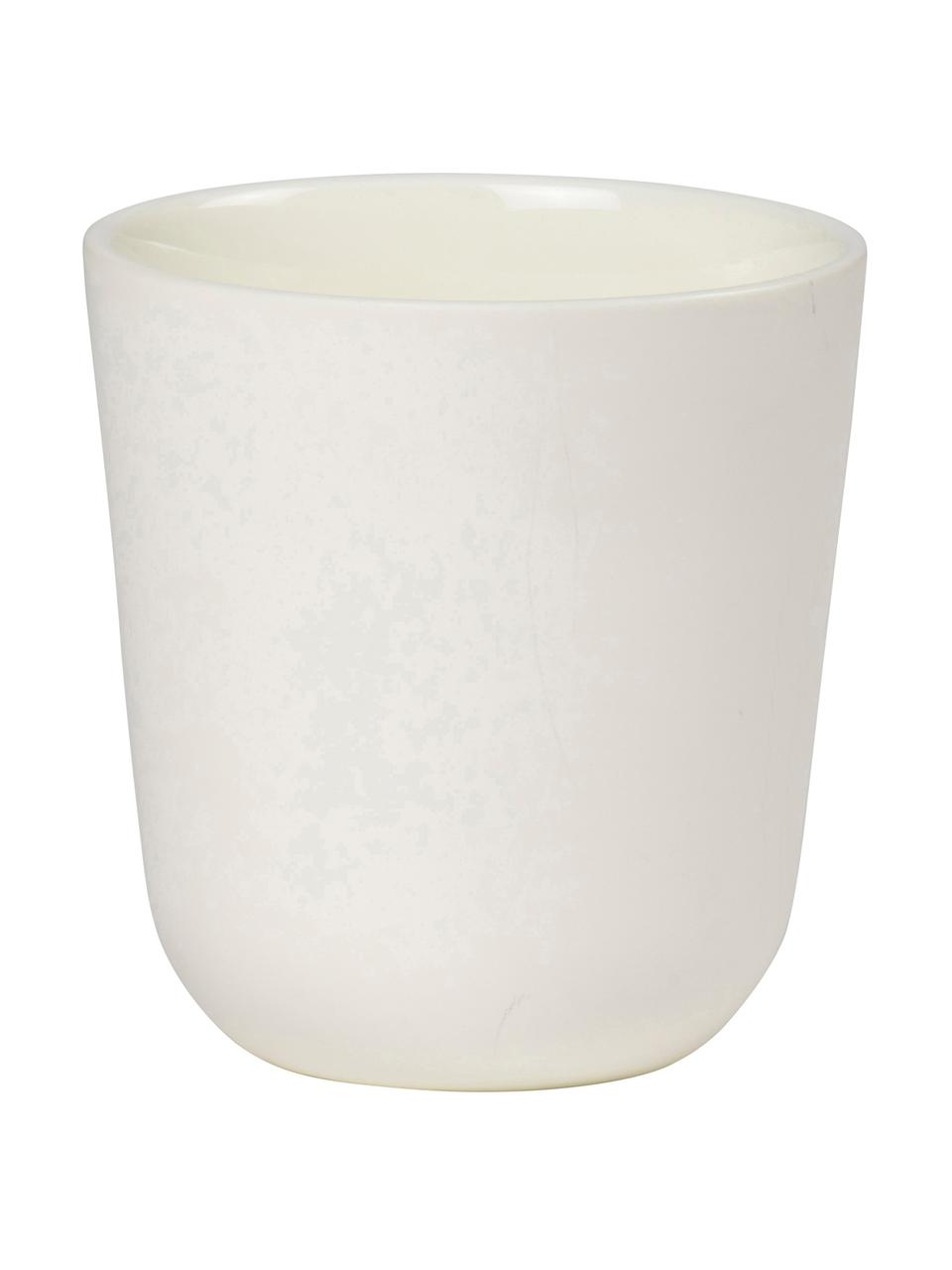 Tazza senza manico Nudge 4 pz, Porcellana, Bianco latteo, Ø 9 x Alt. 10 cm