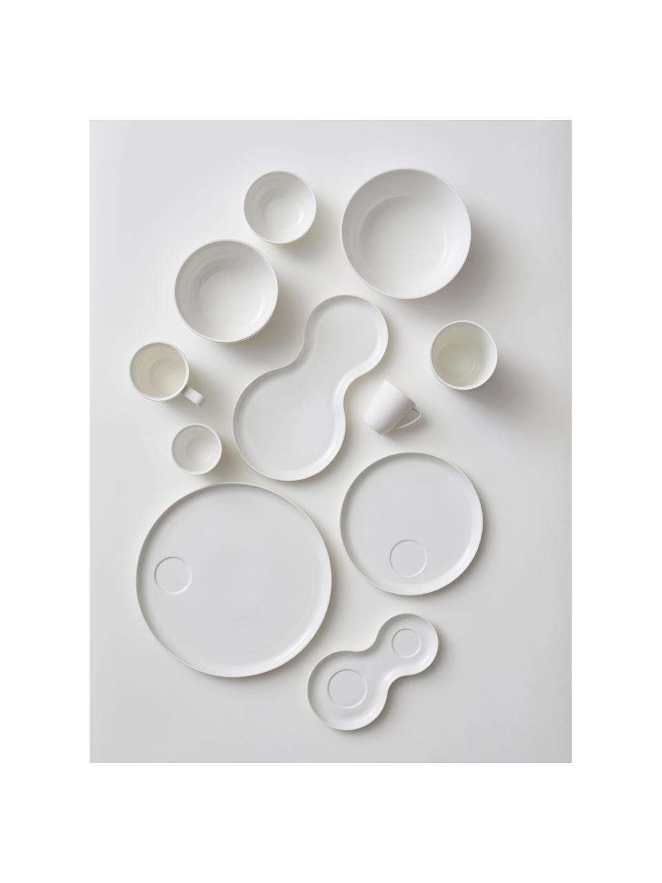 Beker Nudge in wit mat/glanzend, 4 stuks, Porselein, Gebroken wit, Ø 9 x H 10 cm