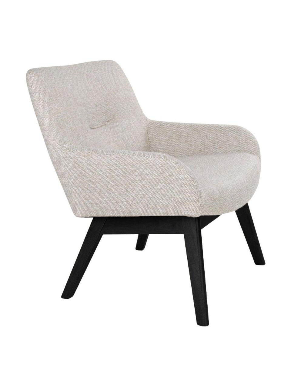 Sillón de cóctel London, Tapizado: tejido, Patas: madera de caucho, Blanco, negro, An 65 x F 63 cm