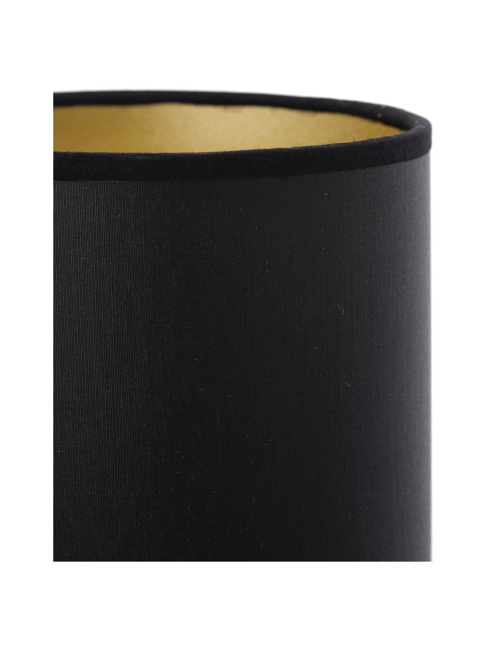Keramik-Tischlampe Neve, Lampenschirm: Polyester, Schwarz, Goldfarben, Ø 15 x H 52 cm