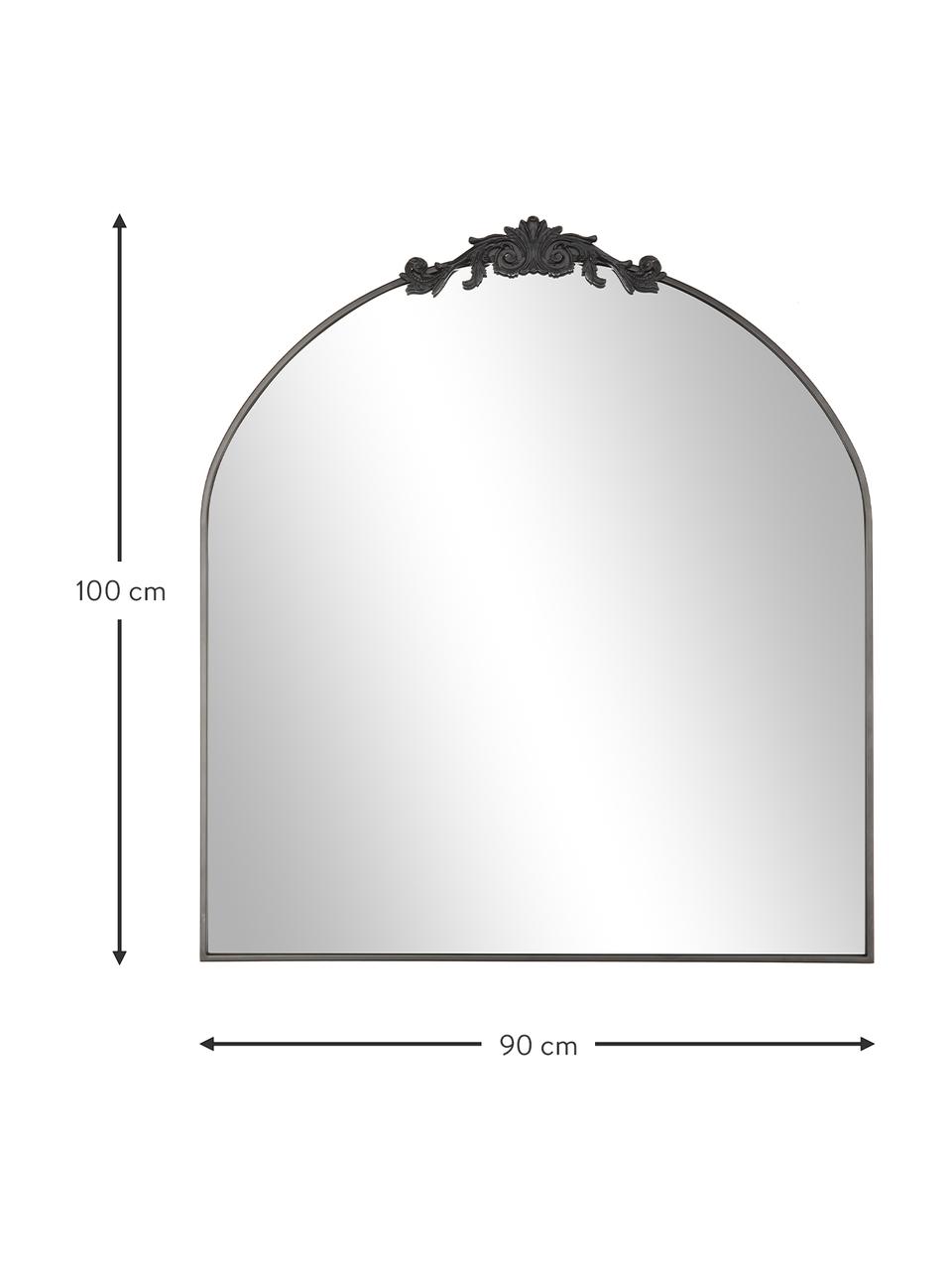 Miroir mural baroque Saida, Noir, larg. 90 x haut. 100 cm
