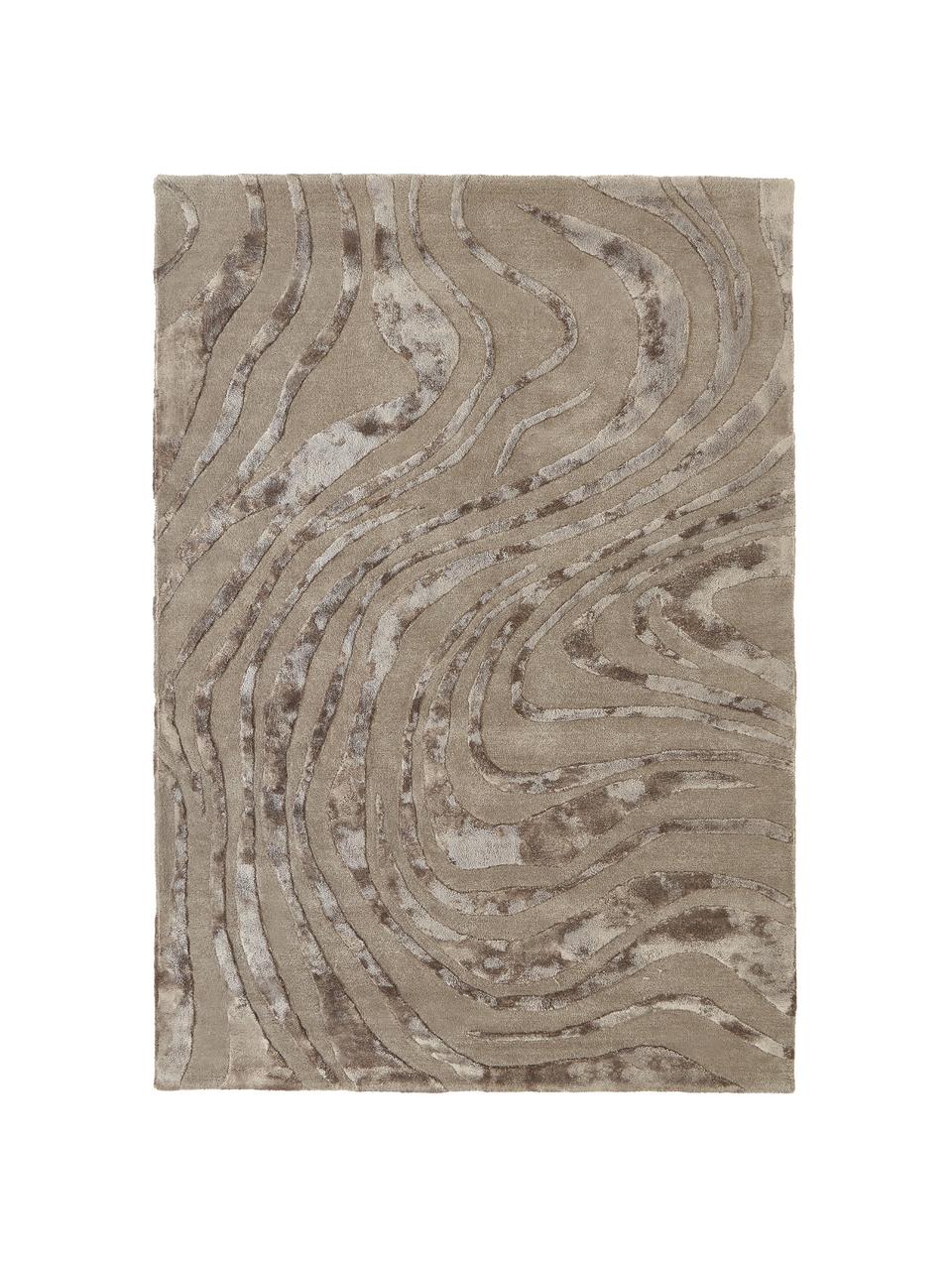 Ručně všívaný koberec s krátkým vlasem a strukturovaným povrchem Winola, Taupe, Š 80 cm, D 150 cm (velikost XS)