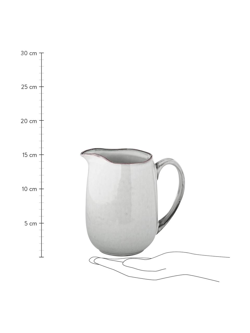 Brocca da latte fatta a mano Nordic Sand, 1 L, Gres, Grigio-, tonalità beige, Larg. 17 x Alt. 16 cm