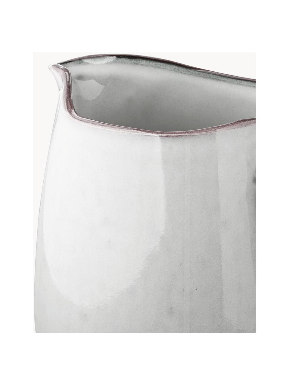 Ručne vyrobený džbán na mlieko Nordic Sand, 1 l, Kamenina, Svetlosivá, strakatá, Š 17 x V 16 cm