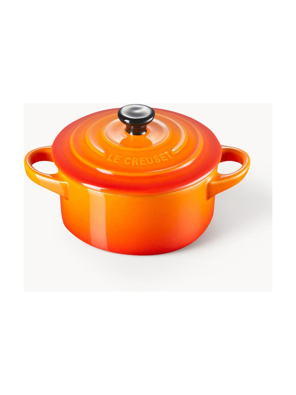 Töpfchen Cocotte Mini, Steinzeug, Orangetöne, Schwarz, Ø 10 x H 8 cm, 250 ml