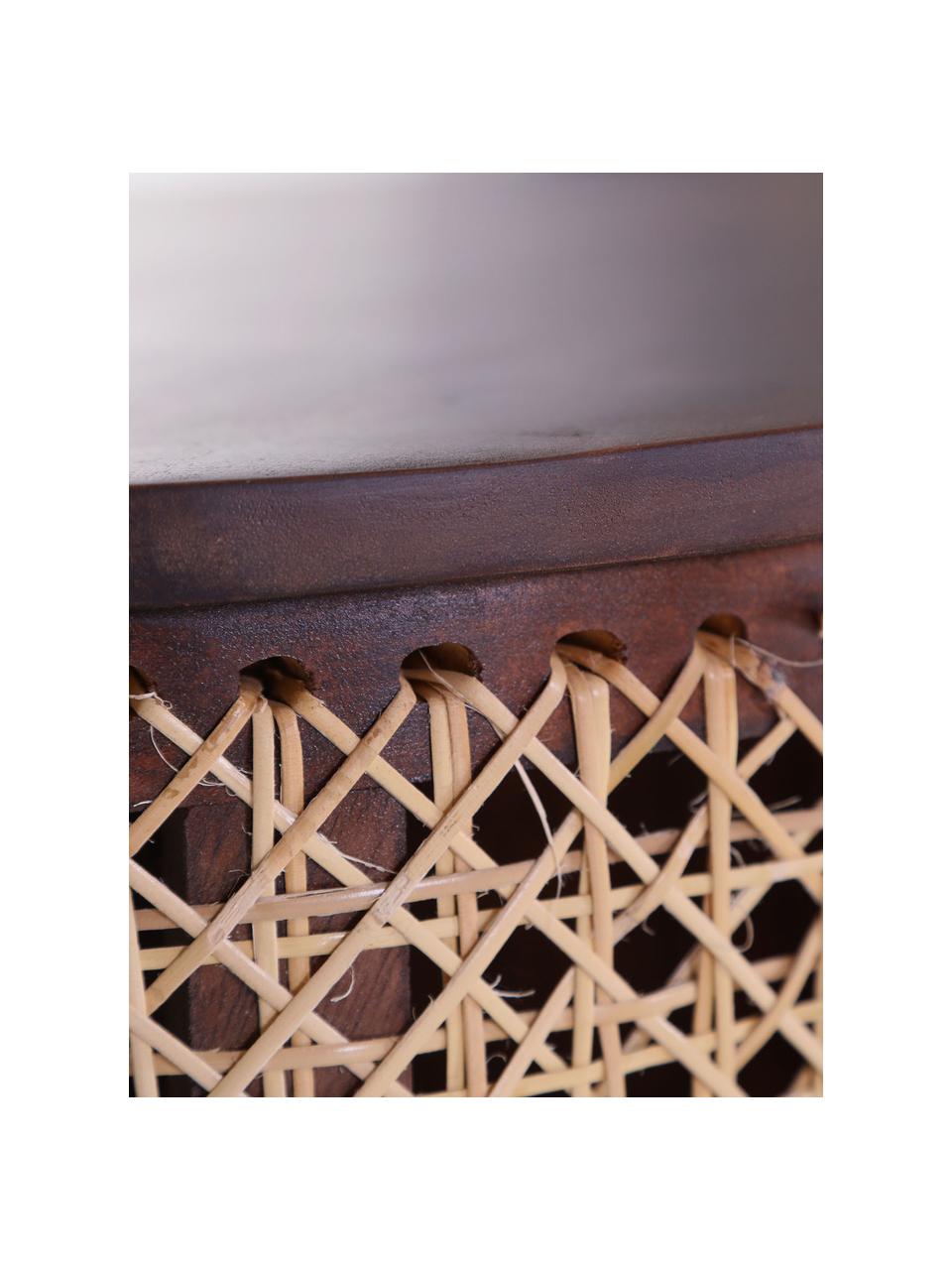 Konferenční stolek z mangového dřeva s vídeňskou pleteninou Maracana, Mangové dřevo, Hnědá, Š 120 cm, V 45 cm