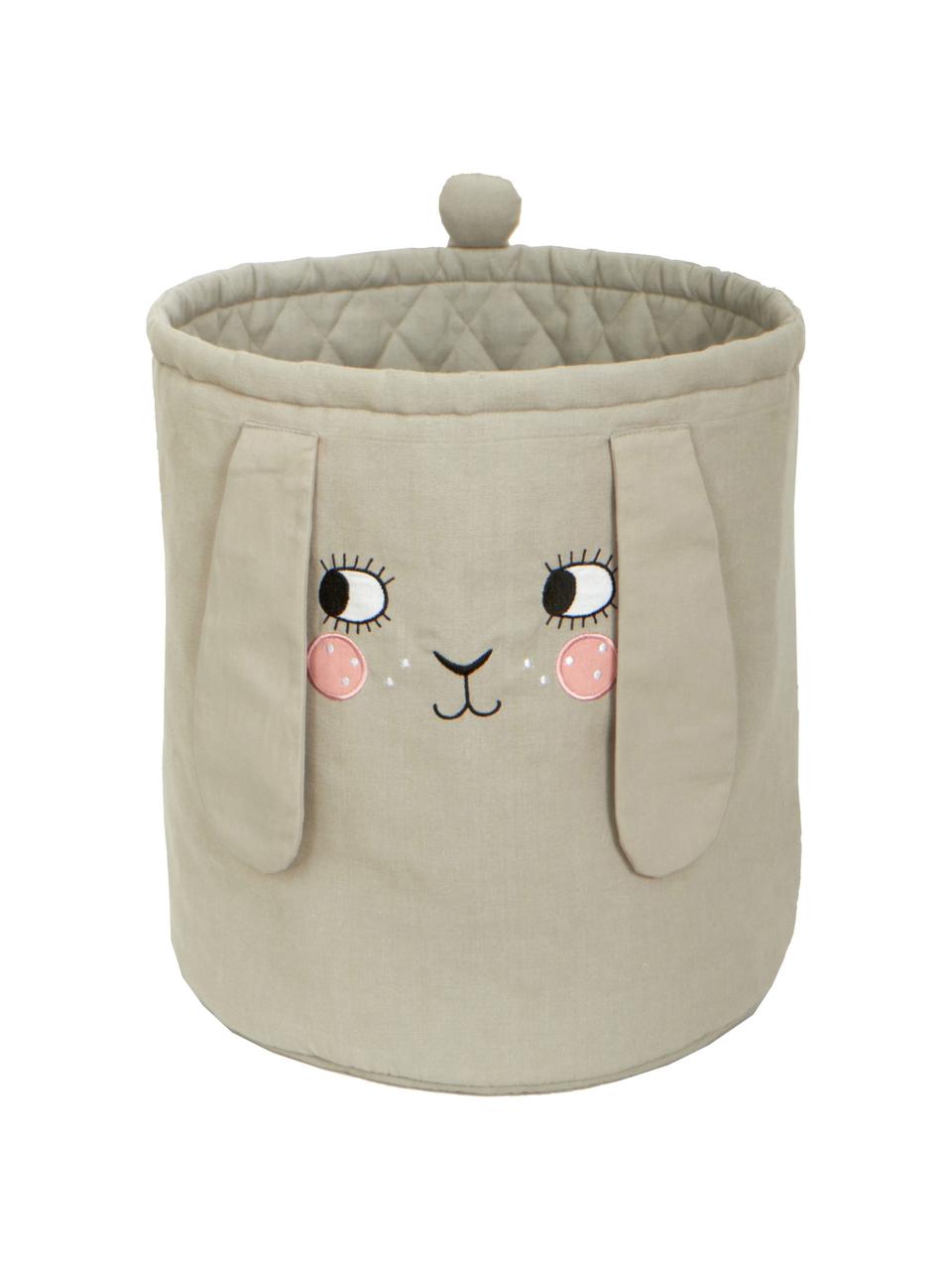 Cesto Bunny, Rivestimento: 100% cotone, Grigio, rosa, Ø 35 x Alt. 40 cm