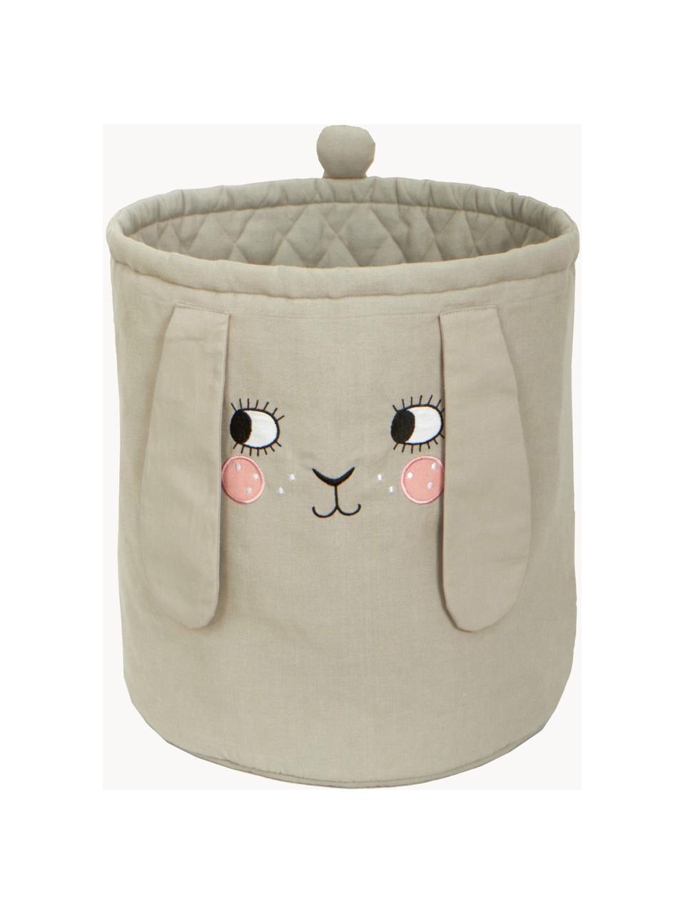 Cesta Bunny, Funda: 100% algodón, Greige, Ø 35 x Al 40 cm