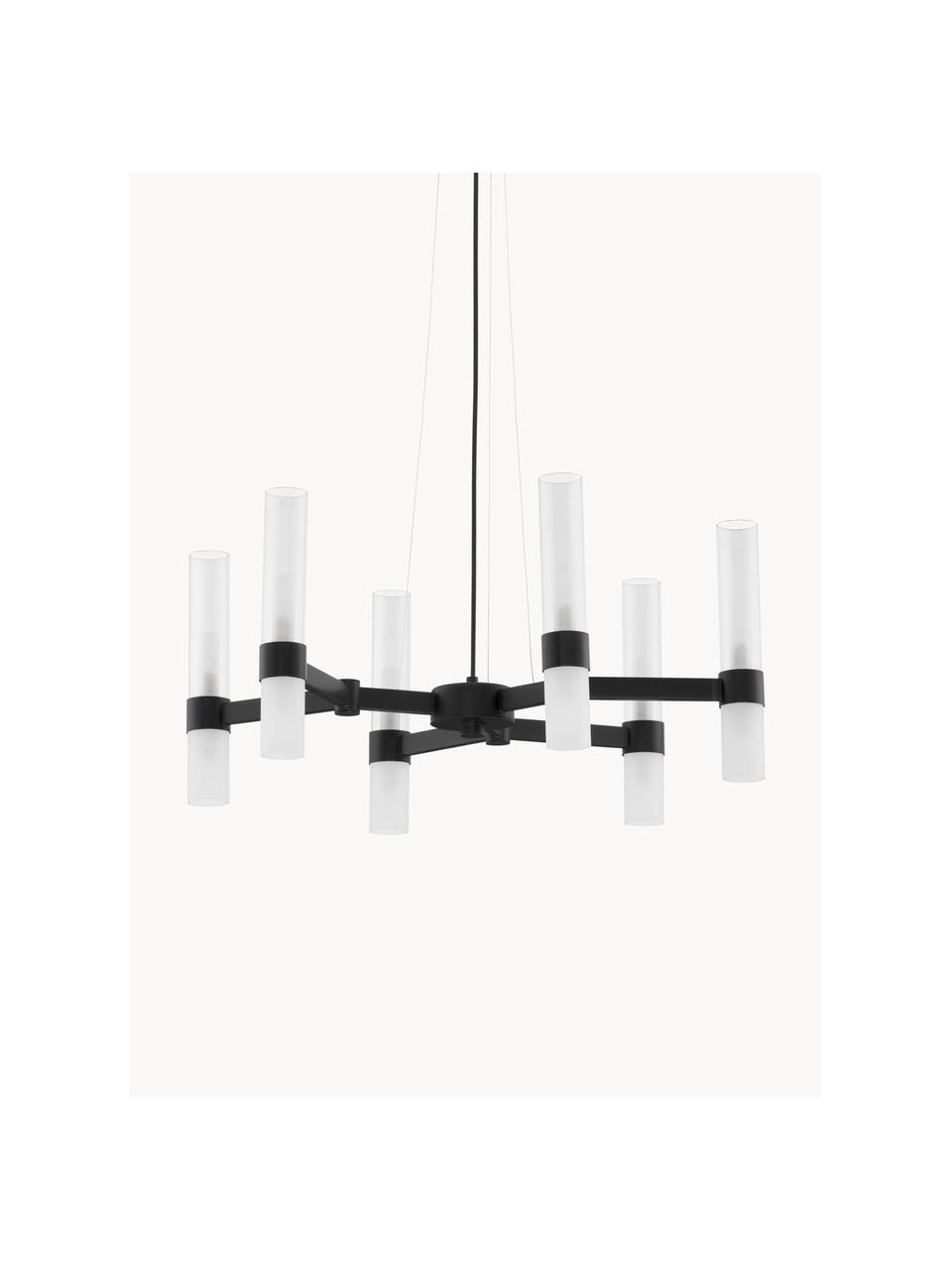 Lámpara de techo grande Century, Negro, transparente, Ø 70 x Al 31 cm
