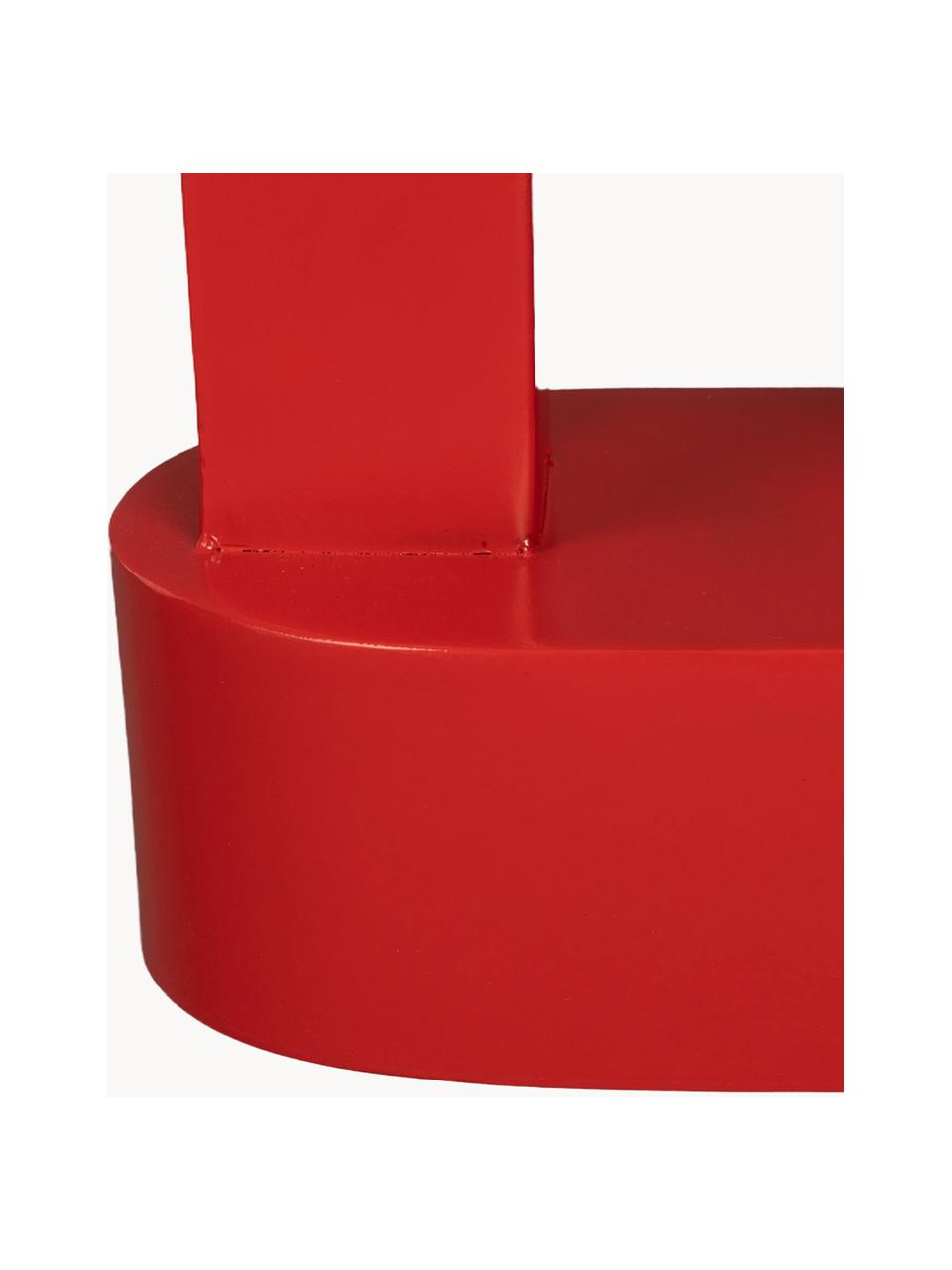 Mesa auxiliar ovalada de metal Magenta, Metal recubierto, Rojo, An 36 x Al 47 cm
