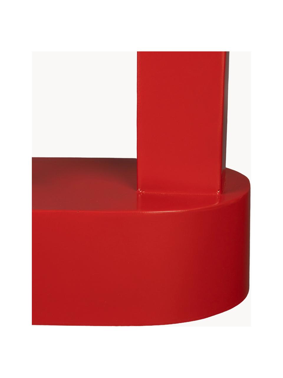 Tavolino ovale in metallo Magenta, Metallo rivestito, Rosso, Larg. 36 x Alt. 47 cm