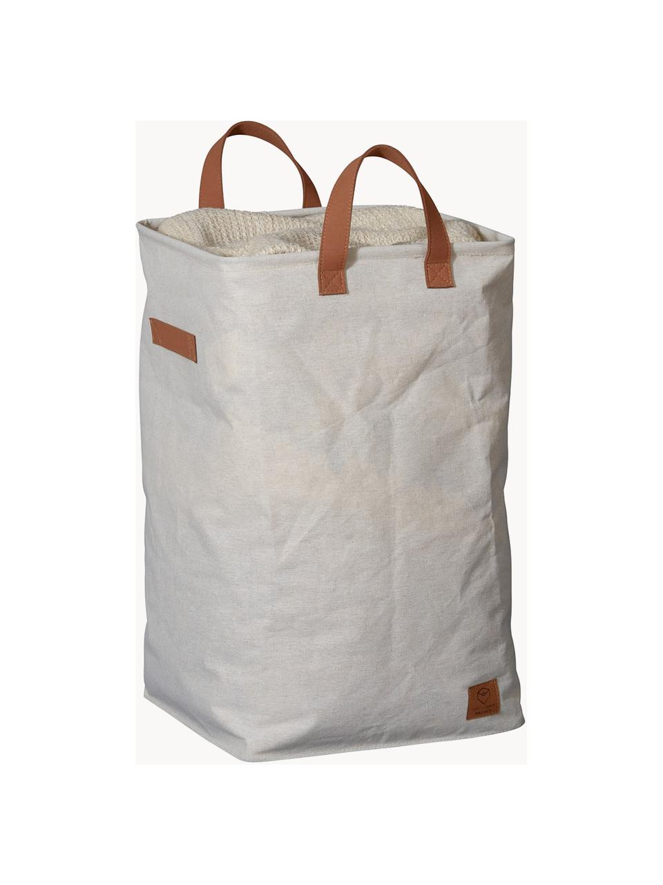 Panier à linge Premium, Gris clair, brun, larg. 35 x haut. 58 cm