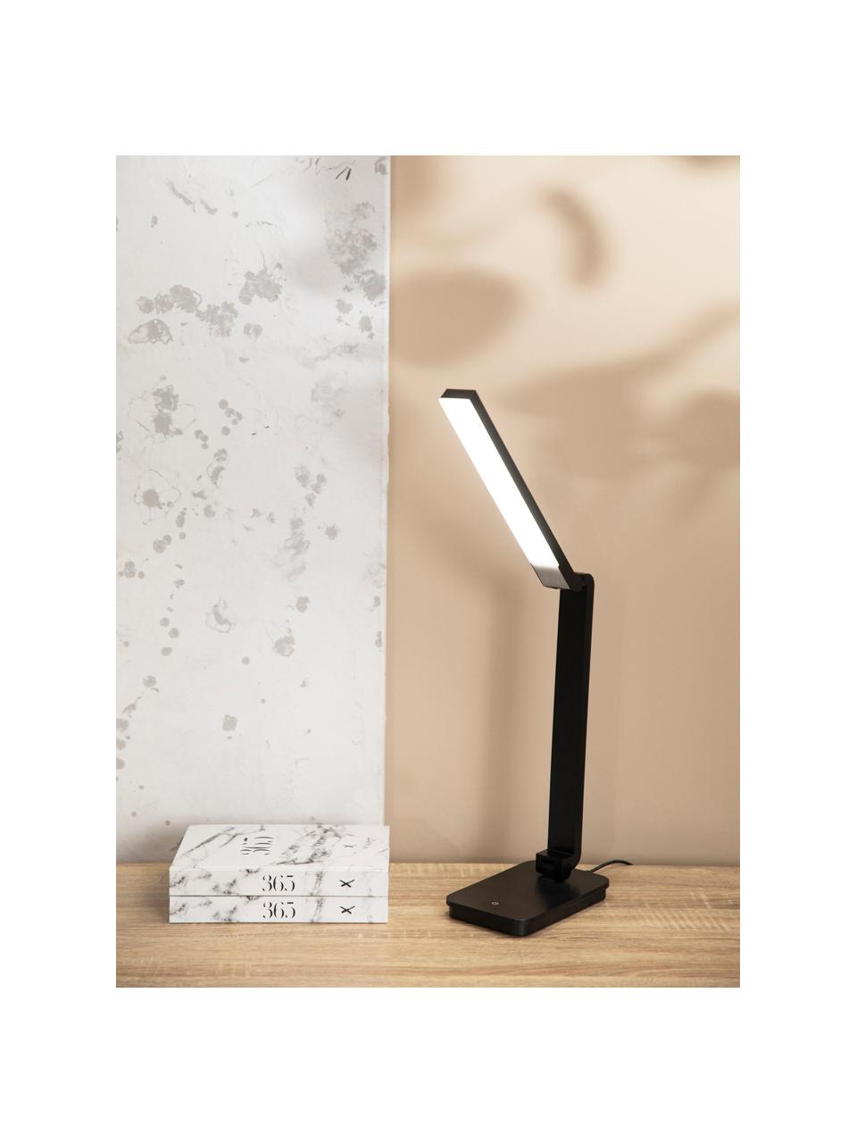 Grande lampe de bureau LED à intensité variable Tori, Noir, larg. 11 x haut. 61 cm