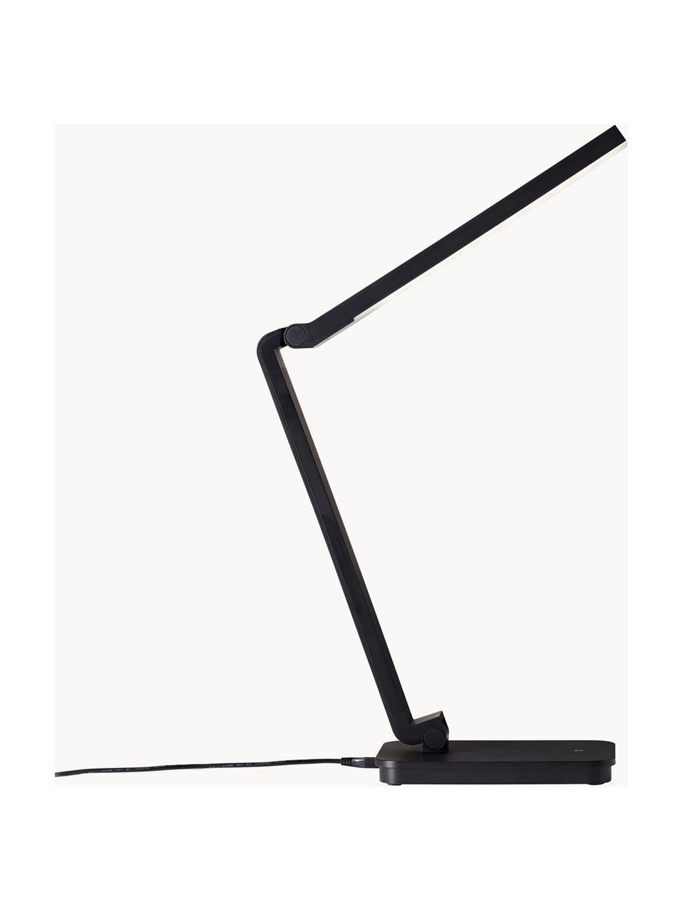 Grande lampe de bureau LED à intensité variable Tori, Noir, larg. 11 x haut. 61 cm