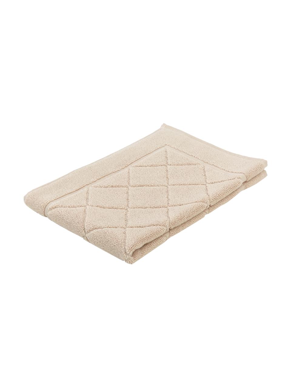 Badmat Diamond, 100% katoen, Beige, B 50 x L 70 cm