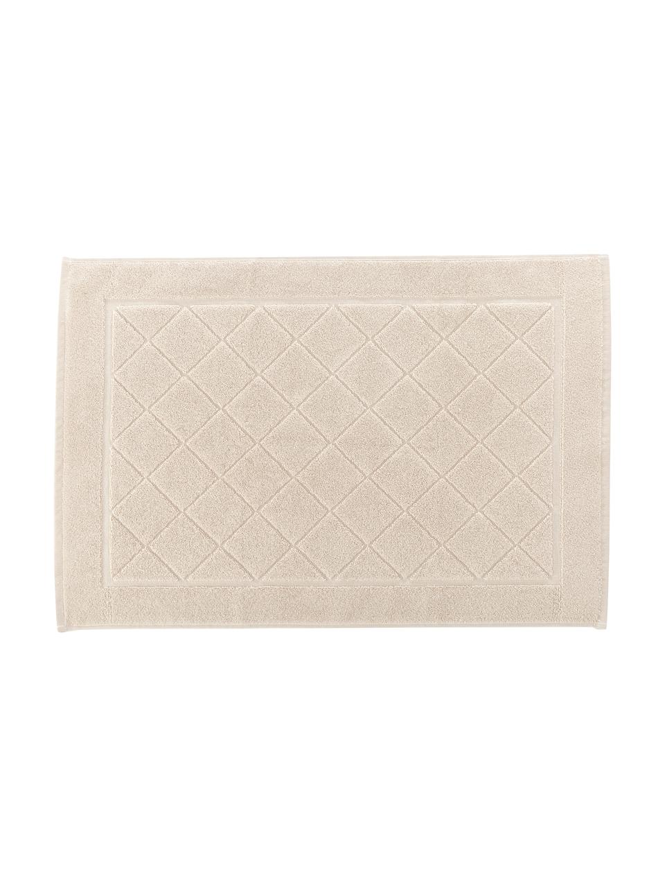 Tappeto bagno in cotone Diamond, 100% cotone, Beige, Larg. 50 x Lung. 70 cm