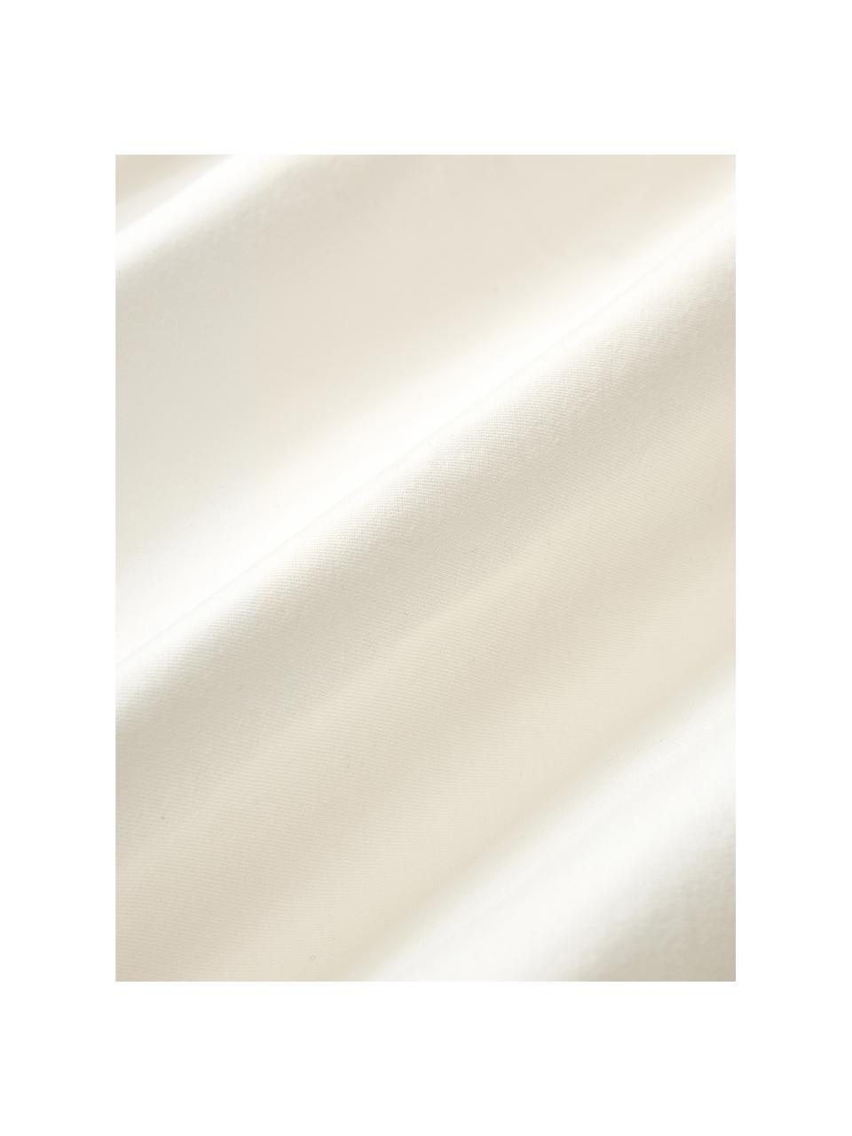 Sábana bajera cubrecolchón de jersey con elastano Lara, Blanco crema, Cama 150/160 cm (160 x 200 x 15 cm)