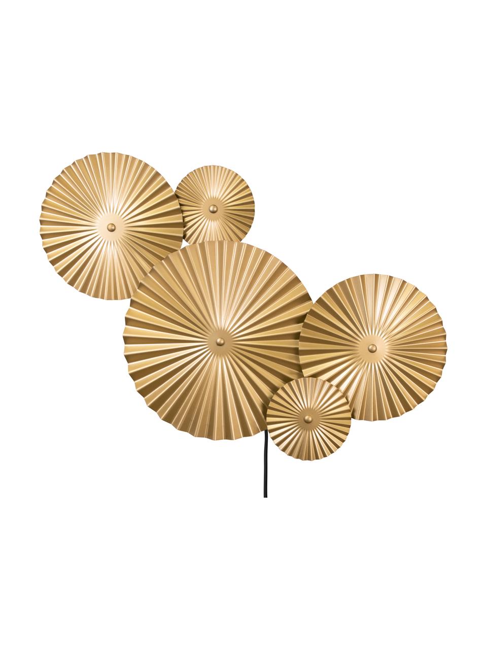 Applique di design con spina Omega, Lampada: metallo ottonato, Ottone, Larg. 70 x Alt. 55 cm