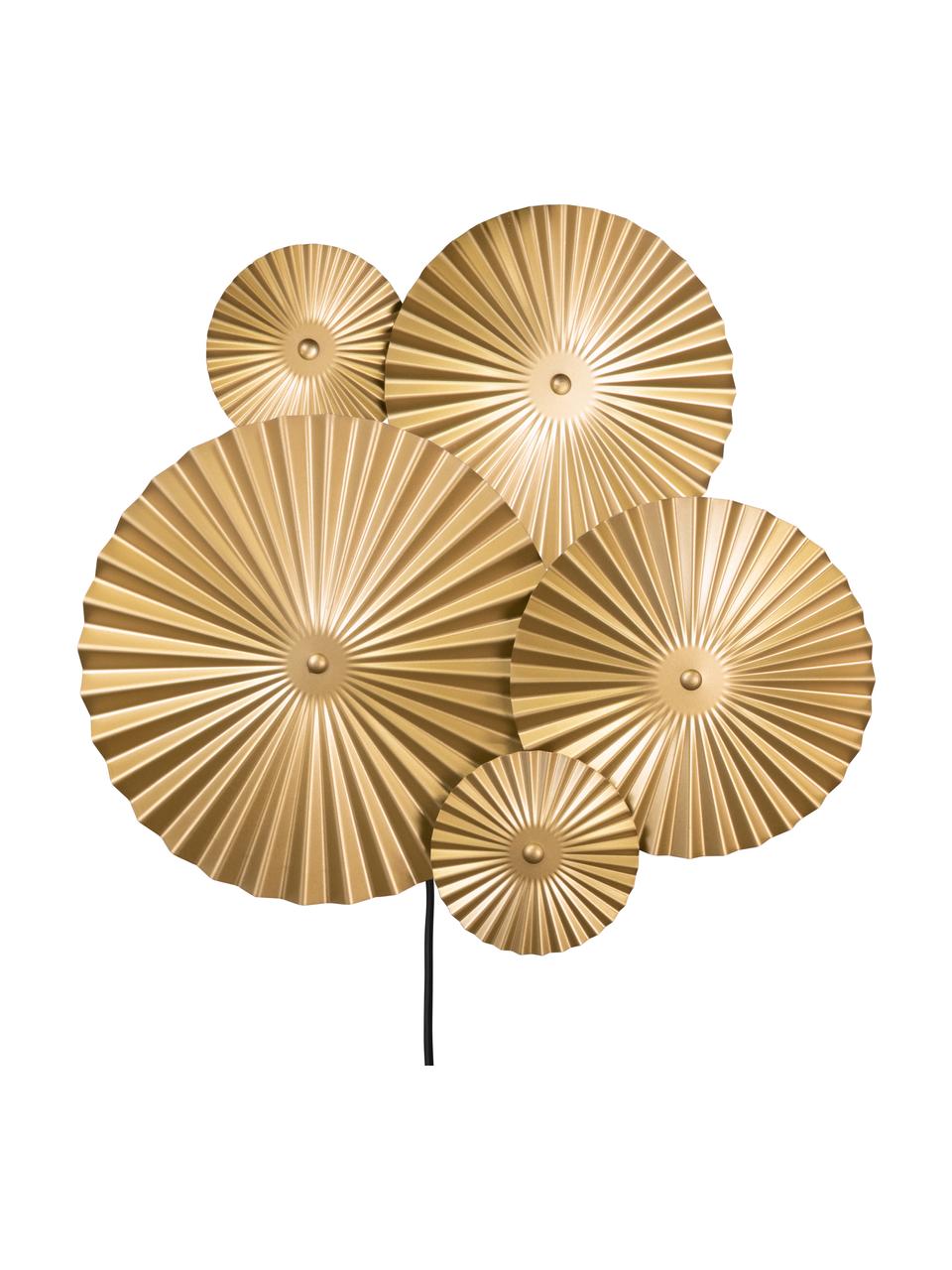 Applique di design con spina Omega, Lampada: metallo ottonato, Ottone, Larg. 70 x Alt. 55 cm