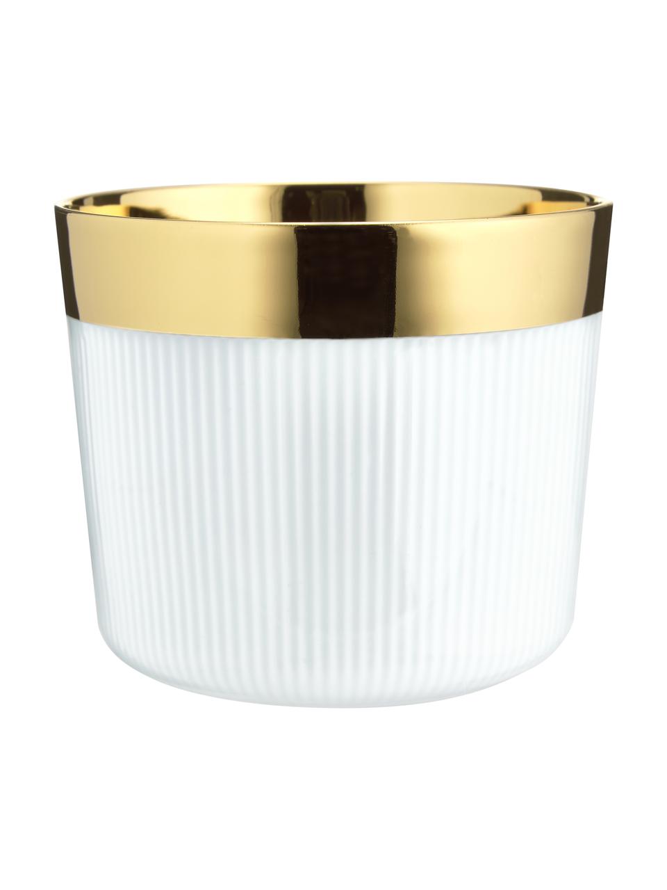 Pozłacany kubek do szampana z porcelany Sip of Gold, Biały, odcienie złotego, Ø 9 x W 7 cm, 300 ml