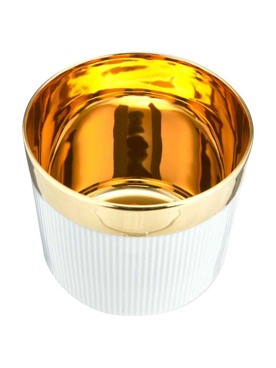 Pozlátený pohár na šampanské z porcelánu Sip of Gold, Biela, odtiene zlatej, Ø 9 x V 7 cm, 300 ml